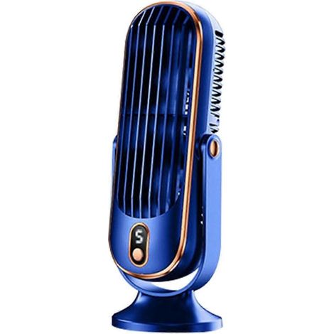 Ventilateur tour sans pales pivotant à 720°, ventilateur oscillant silencieux bleu-- (1/5)