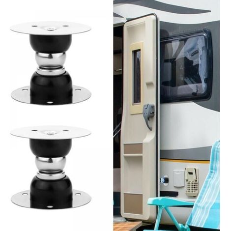 2pcs Magnetic RV Door Catches, Camper Door Stop with Strips and Screws, RV Accessories for Trailer, Motorhome, Luggage Door (Black) (1/5)