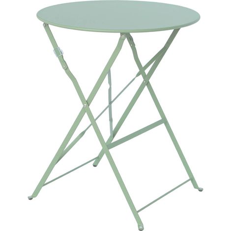 sweeek - Klappbarer Bistro-Gartentisch aus Stahl Ø 60 cm, 2 Personen