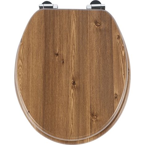 Homseat MDF Toilet Seat with Soft Close function, Pine Look, Adjustable Hinges (1/5)