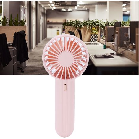 Pinkfarbener 3-in-1-Taschenventilator, tragbar, USB-aufladbar, für den Einsatz zu Hause und im Freien (1/5)