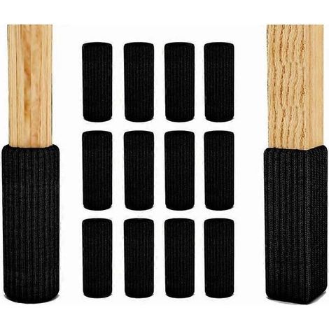 Patins de meubles pratiques et esthétiques, lot de 20 protections noires de qualité supérieure pour pieds de chaise, adaptées aux sols en bois. (1/5)