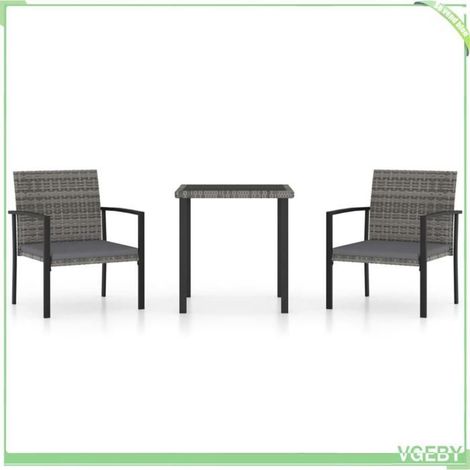 Ensemble à manger de jardin - FAFEICY - 3065711 - Résine tressée - Acier enduit de poudre - 3 pcs (1/5)