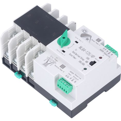 Commutateur Transfert Automatique Double Alimentation NLQ4-125/4P 100A 400V AC Inverseur Rapide MS Sans Coupure Pour Rail (1/5)