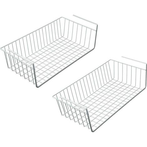 Panier de rangement de 40 cm pour tiroir, organisateur de rangement sous meuble (2 pièces, blanc) - RAPANDA