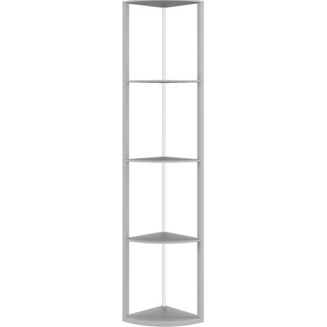 Lampadaire LED 42x29,5x163 cm MDF gris avec étagère RGB, gain de place pour salon – MEUBLIV (1/5)