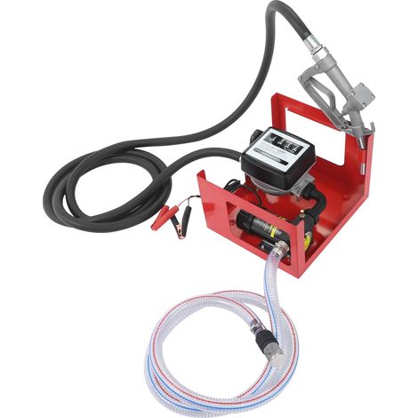Electric Diesel Transfer Pump 200W 12V Diesel Fuel Pump Kit with Hose and Hanger Oil Transfer Machine with Manual Oil Gun Fuel Transfer Machine with 0-11Gal(0-50L)/Min Flow Rate