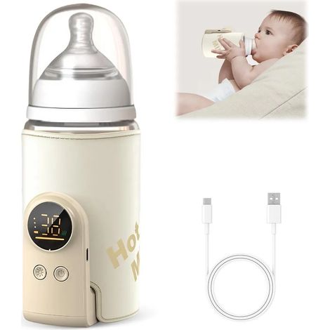 Chauffe-biberon, chauffage rapide 18W, 6 réglages de température, veilleuse de voyage, compatible avec les biberons de taille universelle. (1/5)