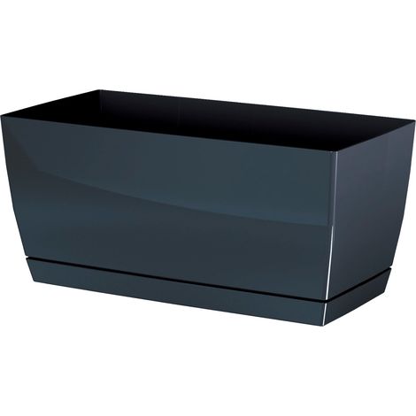 Jardinera de plastico Coubi Case P en color grafito 39 (largo) x 19 (ancho) x 18,2 (altura) cm
