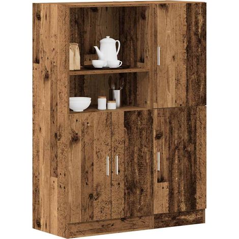 2-tlg. Küchenschrank-Set Altholz-Optik Holzwerkstoff