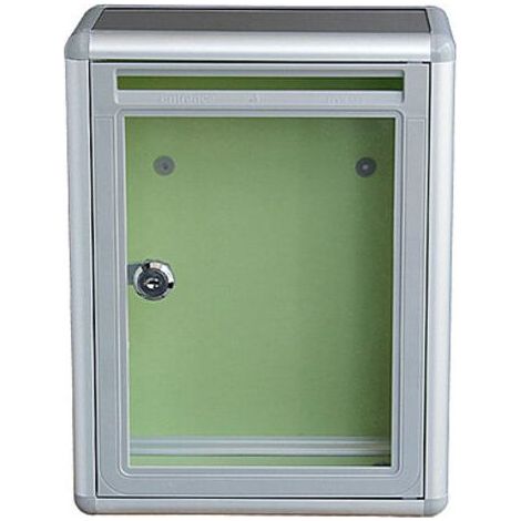 Boîte aux lettres murale transparente en aluminium – Verrouillage sécurisé – Dimensions 21,5 x 10,5 x 28,5 cm – Pour bureaux et maisons (1/4)