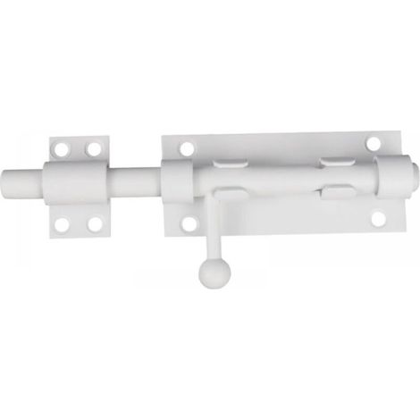 5 Pouces Verrou Porte Interieure Loquet Porte, Blanc Verrou Porte Exterieur Targette de Porte Exterieur, Acier Inoxydable Verrou Porte Coulissante, pour Portes IntéRieures Salle de Bain (1/4)