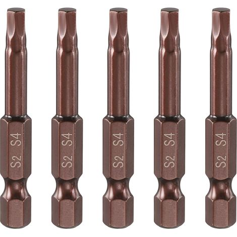 5pcs Clé À Tête Hexagonale Pour Perceuse 4mm(H4) Métrique 1/4" Tige Hexagonale 2"(50mm) Longueur Acier S2 Magnétique Embouts De Tournevis Impact Grade Industriel Embouts Hexagonaux (1/5)