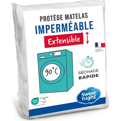 Protège-Matelas 140x190 cm Imperméable - Alèse Lavable en Machine 90°C - Respirant & Silencieux - Forme Drap-Housse Bonnet 27 cm - Certifié Oeko-Tex (1/5)
