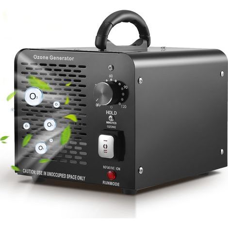 2-in-1 Ozone and Negative Ion Generator, 60,000 mg/h Ozone Generator for Home Use, Ozone Machine with 120-Minute Timer for 300㎡ Room, generator