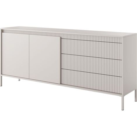 Cassettiera: 3 cassetti, 2 ante, mobile: Cashmere, 81,4 x 187,1 x 39,5 cm (1/5)