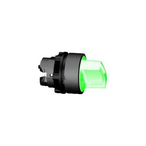 Harmony tête de bouton tournant lumineux - 3 positions Ø22 - vert  - ZB5AK1333