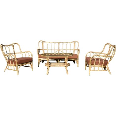 Salon de jardin en rotin terracotta Rattan (1/4)