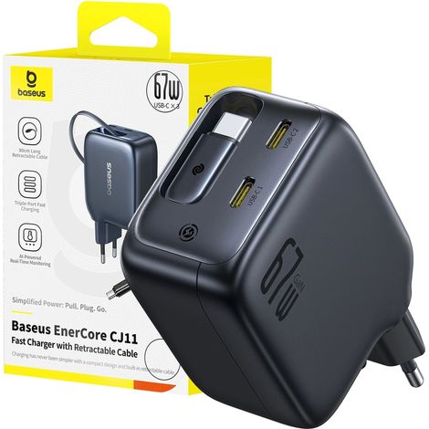 Chargeur mural USB-C Baseus EnerCore CJ11 67W - Noir 1 pc. (1/5)