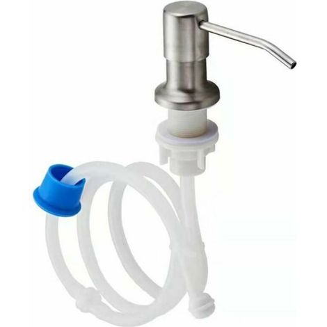 Distributeur De Savon - Acier Inoxydable - Tuyau Silicone Alimentaire - Pour Évier Ou Plan De Travail - 1 Pièce (1/4)