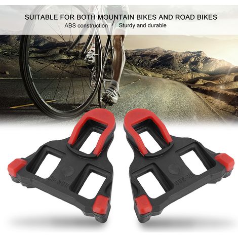 1 Paire de cale-pieds vélo auto-bloquants pour VTT et route, pédales automatiques vélo (Rouge)
