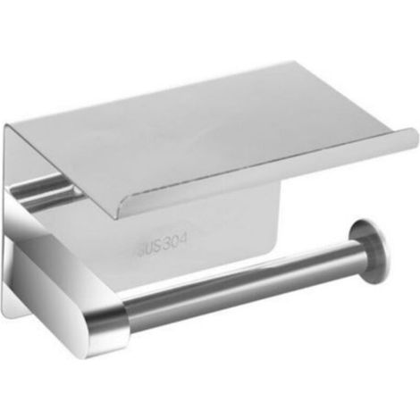 Drill-free toilet paper holder in 304 stainless steel, silver - 14x9.5 cm, corrosion and rust resistant (1/5)