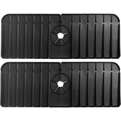 Paraspruzzi in silicone per rubinetto - 2 pezzi - Tappetino protettivo per lavello - Tappetino per lavello - Tappetini drenanti in silicone - Tappetini asciuganti per piano cucina - Tappetino per rubi (1/5)