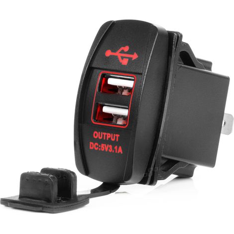 Caricabatterie da auto con prese USB, impermeabile, a forma di barca, 2x USB 12V 24V AMIO-04228 (1/5)