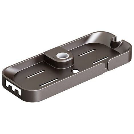 Étagère de douche sans perçage, porte-savon de douche, étagère de rangement pour barre de douche de 18 à 25 mm avec crochet invisible inclus, conception intégrée, procédé de placage à l'eau (1/3)