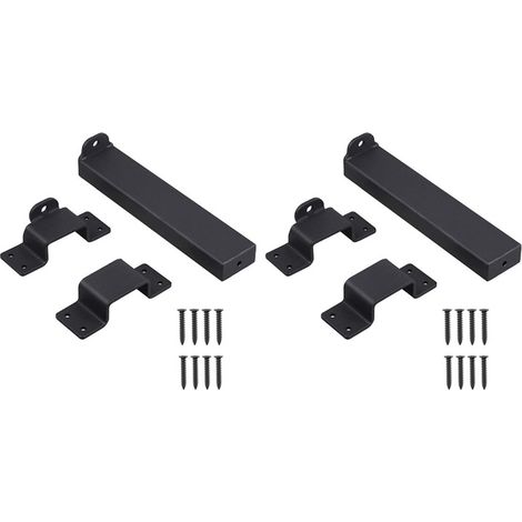 Loquet de porte avec trou pour cadenas, loquet de porte réglable robuste pour clôture, portail, cour (noir, 2 pièces) (1/5)
