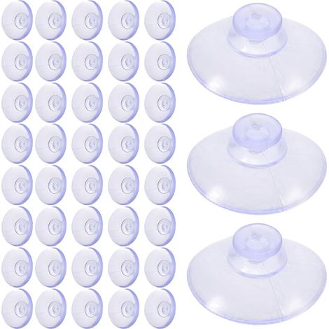 Lot de 100 Crochets à Ventouse en Pvc Transparent 20 Mm, Mini Ventouses pour Table en Verre, Fixation sans Perçage, pour Salle de Bain, la Cuisine et Rangement Mural