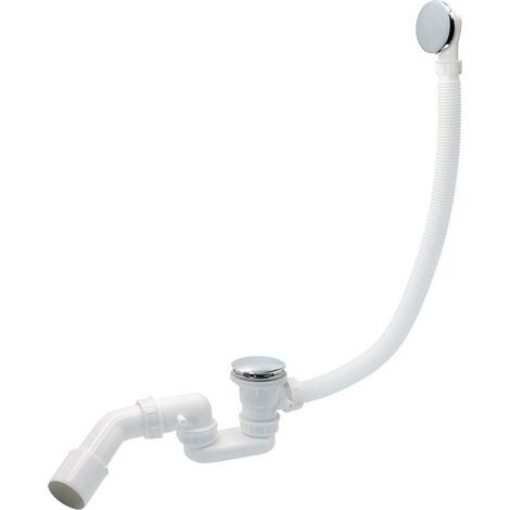 Ensemble complet vidage de baignoire L680 mm avec siphon haut débit et clapet recouvrant métal (1/4)