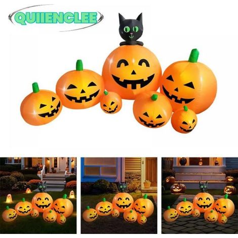 Décoration d'Halloween-Squelette de citrouille gonflable-avec lumières-2.3m Décoration d'Halloween Squelette de citrouille (1/4)