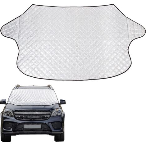 Frostschutzmatte für die Windschutzscheibe - 178 x 97 cm - Windschutzscheibenabdeckung - Frostschutzdecke für Autos - Polyester - Eisdecke für Autos - Geeignet für die meisten Pkw und SUVs - Silber (1/5)