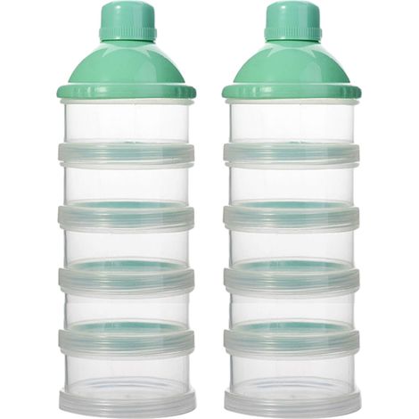 2 pièces distributeur de lait en poudre, contenant portable multicouche pour lait infantile, récipient empilable PP (1/5)