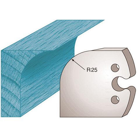 Diamwood Jeu de 2 fers profilés hauteur 50 mm avec acier SP et congé M218 - Dimensions 50 x 5,5 mm - Entraxe 24 mm - Pour porte-outils de toupie - Durable et précis (1/2)
