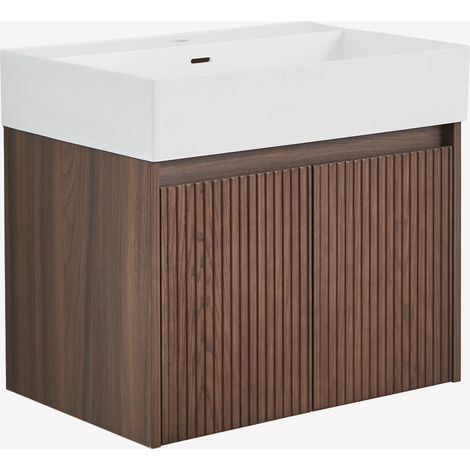 Ensemble meuble de salle de bain suspendu 60x40 cm en bois avec lavabo intégré Genevie SKLUM (1/5)