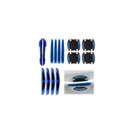 Lot de 14 protections de poignée de porte de voiture, autocollant de protection de porte, protection de porte réfléchissante, autocollant d'avertissement réfléchissant (bleu)- (1/5)
