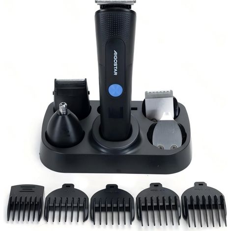 Tondeuse à cheveux Aigostar 5W, batterie rechargeable 500 mAh, kit multifonctionnel pour barbe et corps
