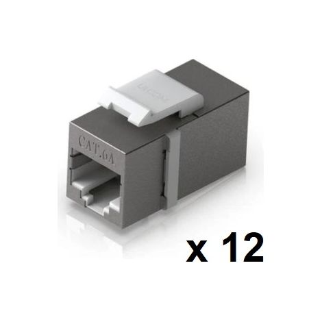 Ubiquiti UACC-KEYSTONE-COUPLER-C6A Pack de 12 conectores RJ45 Cat6A para conectar cables Ethernet f&aacute cilmente. Permite instalaci&oacute n a pres
