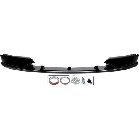 Spoiler delantero, plástico ABS de alta calidad, fácil instalación, negro brillante. (1/2)