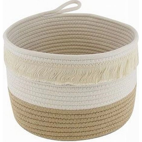 Cleafe - Cestino Porta Biancheria Oggetti Corda Intrecciata Cesto Organizer 26x18cm 10652 - (1/2)