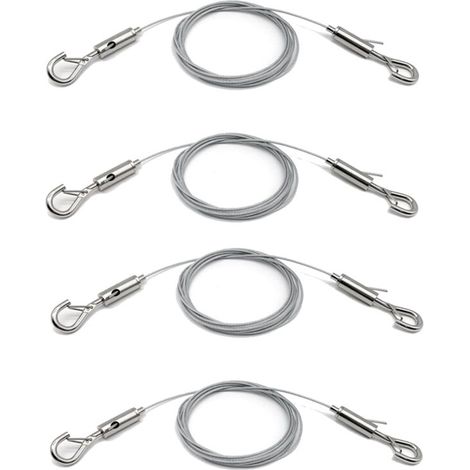 Set mit 4 verstellbaren Bilderaufhängedrähten, Tragkraft bis zu 22,7 kg, Edelstahl, 2 m x 1,5 mm - AquaForge (1/5)