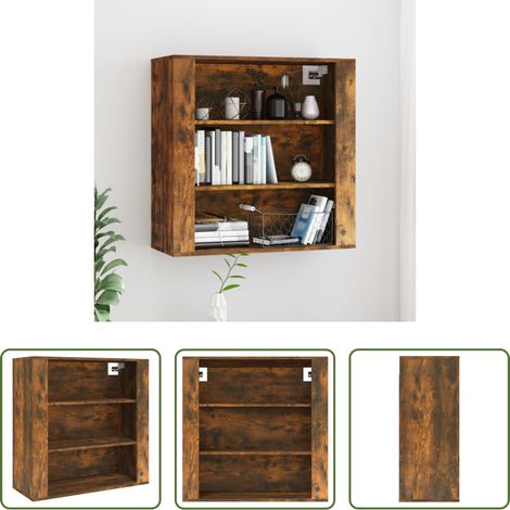 Holzschrank -  Wandschrank Räuchereiche 80x33x80 cm Holzwerkstoff (1/5)