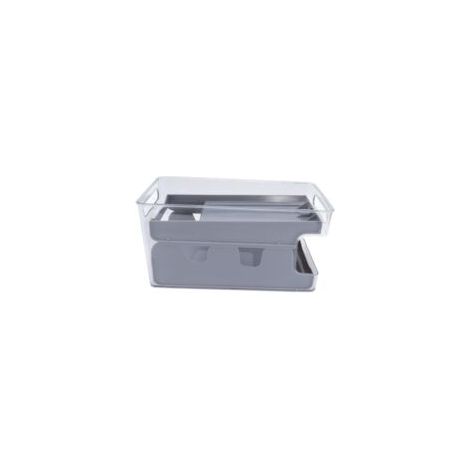 Organisateur de canettes double niveau pour réfrigérateur – Boîte de rangement – Gris (1/5)