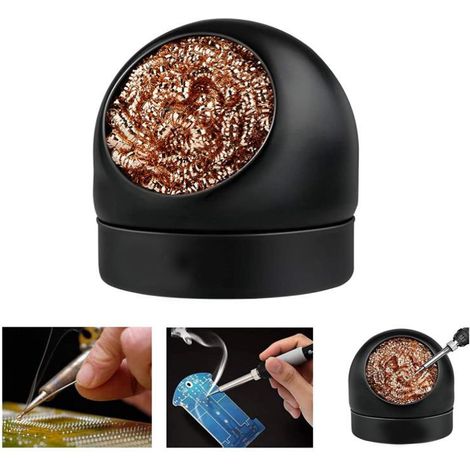 Fer à souder pointe buse nettoyant boule de nettoyage boule de dessoudage rapide soudure buse siège de nettoyage-noir, 7668mm, 1pc (1/3)