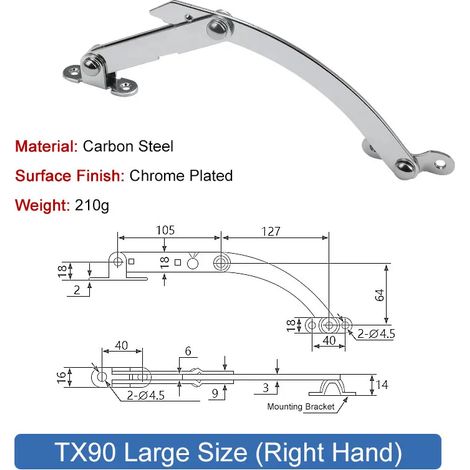(TX90-DS-RH-CS-1PCS) Porte d'armoire de distribution pour interrupteur de fin de course, charnière pliante, support de dispositif de fin de course en acier inoxydable, porte d'armoire mécanique (1/5)