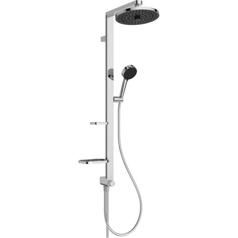 Ideal Standard Ceratwist Alu+ Duschsystem ohne Armatur, mit 2 Ablagen, 2-Funktions-Handbrause und 2-Funktions-Kopfbrause (1/5)