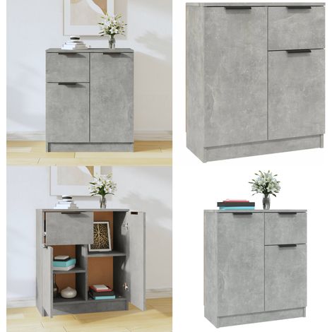 Buffet Gris béton 60x30x70 cm Bois d'ingénierie - Buffet gris béton - Rangement (1/5)