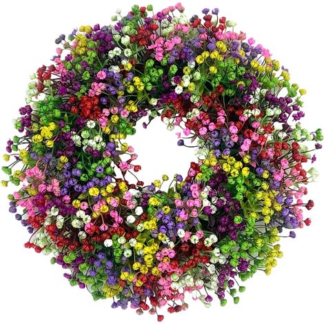 Couronnes printemps porte 16 pouces, fleurs plastique, Pâques (1/4)